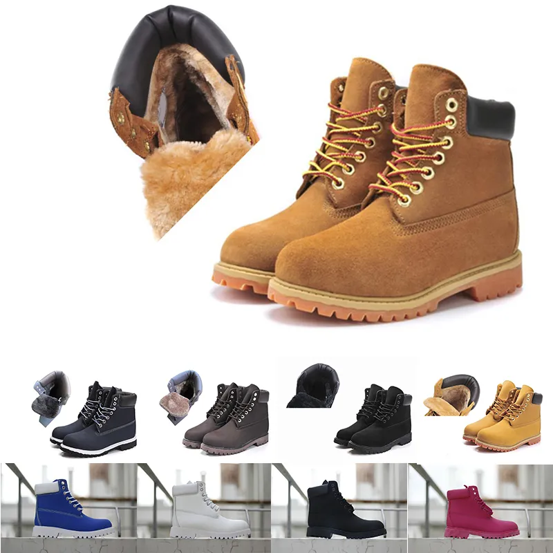 Nowy Classic Man Boots Land Premium Fur Warn Winter Camo Pszenicy Nubuck Żółty Czarny Brązowy Wodoodporny Odkryty Rozmiar Rozmiar 36-46 Kobiety Czerwony Niebieski Różowy 012