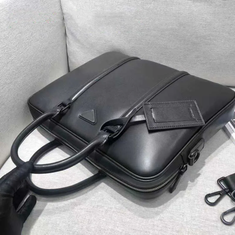 Bag Men Shoulder Briefcase Black Leather Designer Handbag Business Laptop Bag Messenger Bags With Nameplates Totes Men's Luggage