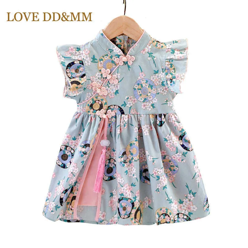 Miłość Ddmm Girls Princess Sukienki Summer Casual Tassel Chiński Styl Dress Kids Sweet Costume Children Party Fancy 210715