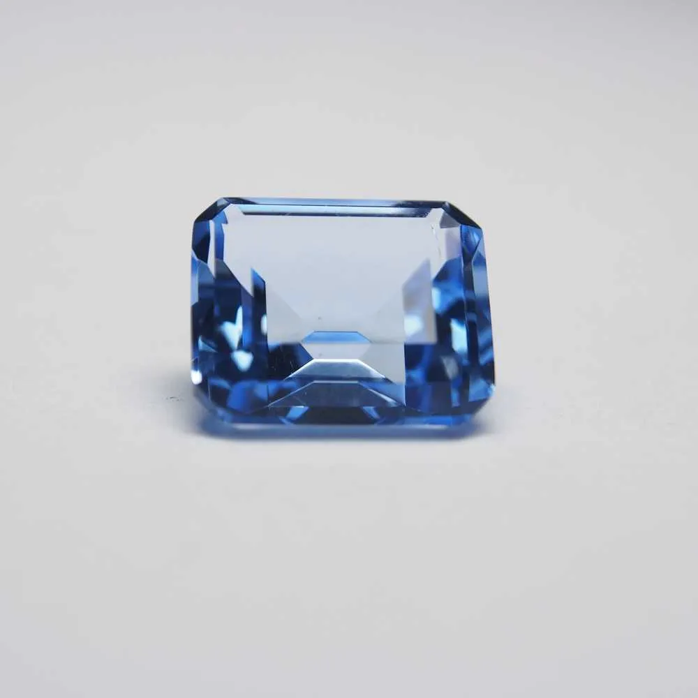 2 PCS /alot emerald cut 12*14mm 9.5 carats Hydrothermal Blue Quartz Aquamarine Loose gemstone H1015