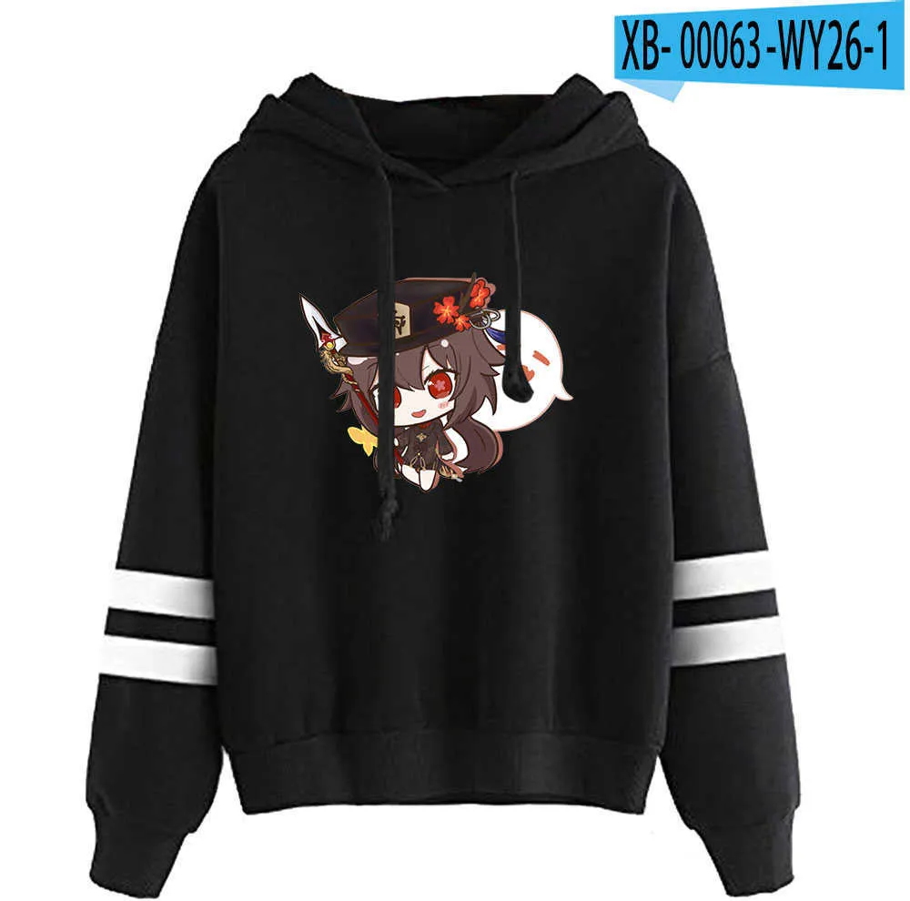 Game Genshin Impact Sweatshirts Cosplay Kawaii Hu Tao hoodie Women Men Hip Hop Brand Clothes Kpop Boy Girls Sweatshirts Coats Y0901