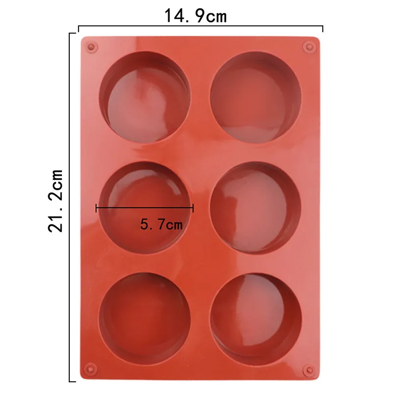 Kitchen Tools 6 Small Cylindrical Silicone Cake Mold Cold Soap Chocolate Household Hand Tool Molds For Baking Decoration Accessories