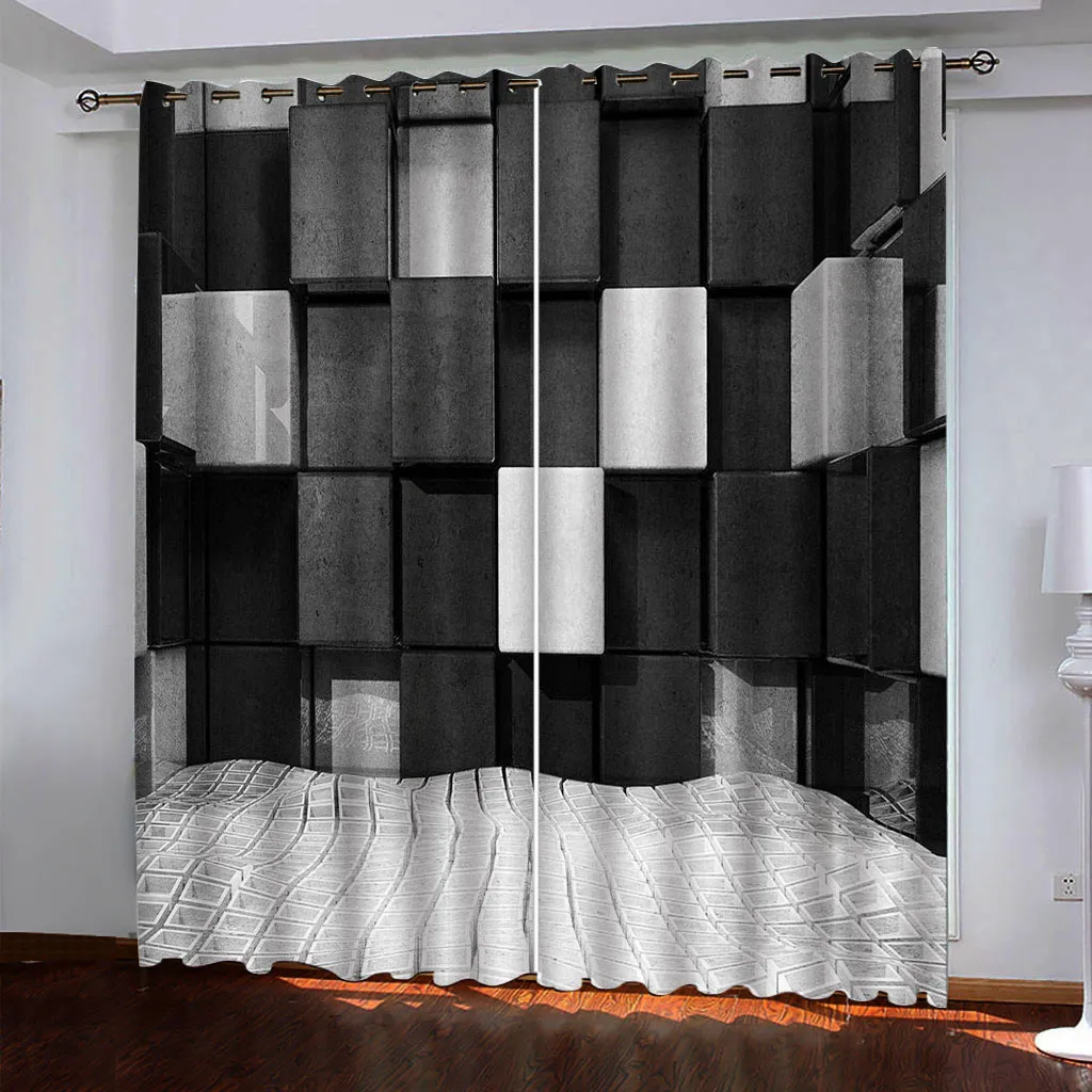 2021 cortina de janela blackout cortina 3d cortinas para sala de estar quarto quarto estereoscópico cortinas blackout
