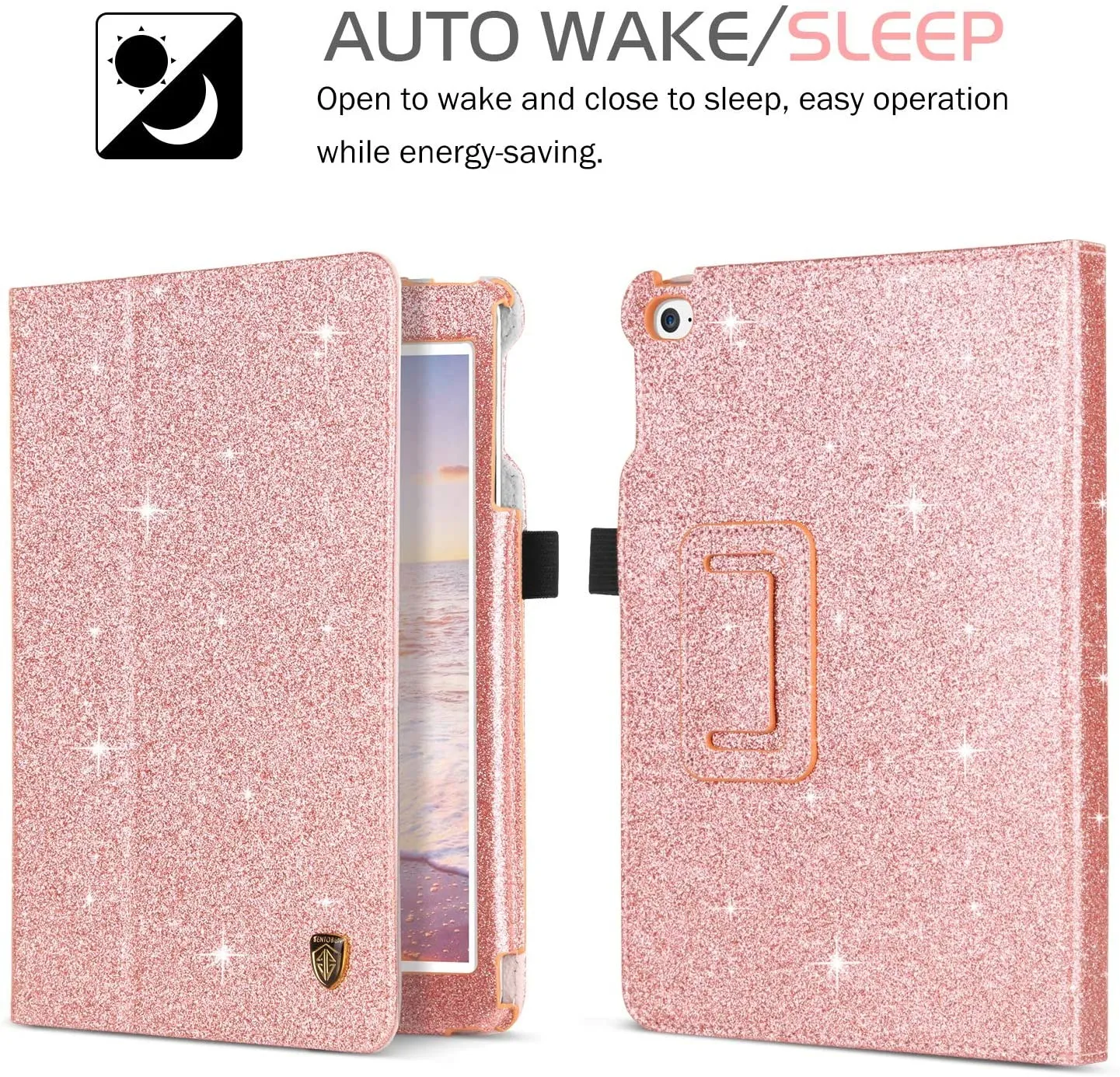 Flip Folio Case - PU-Leather Stand Cover For 9.7" IPad Air, Pro, 5th/6th Gen - Auto Wake/Sleep (Purple - View #5