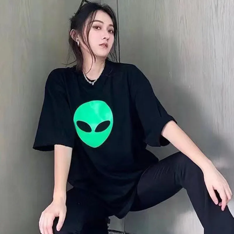 21ss high quality alien t-shirt mens women Casual Tees short sleeve hip hop tops tee Punk print letter Summer Skateboard man Paris stamp fashion clothing EUR SIZE XS-L