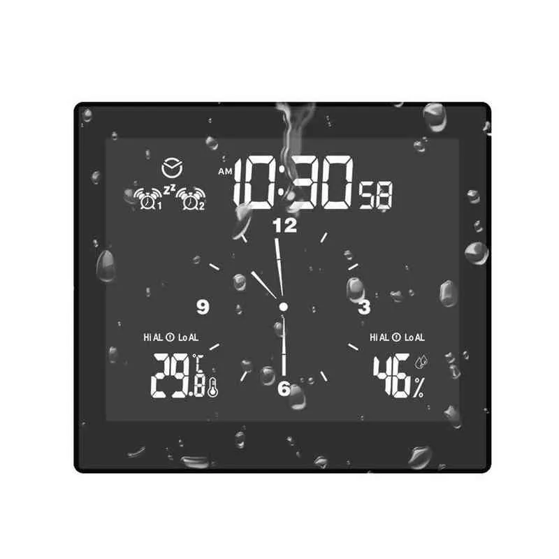 Digitaluhr Wasserdichte Badezimmer Wanduhr Dusche Saugwand Stand Alarm Timer Temperatur Luftfeuchtigkeit Alarm Meter H1230