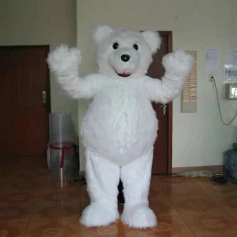 Halloween branco urso mascote traje de alta qualidade cartoon pelúcia anime tema caráter Natal adultos tamanho festa de aniversário outdoor outfit