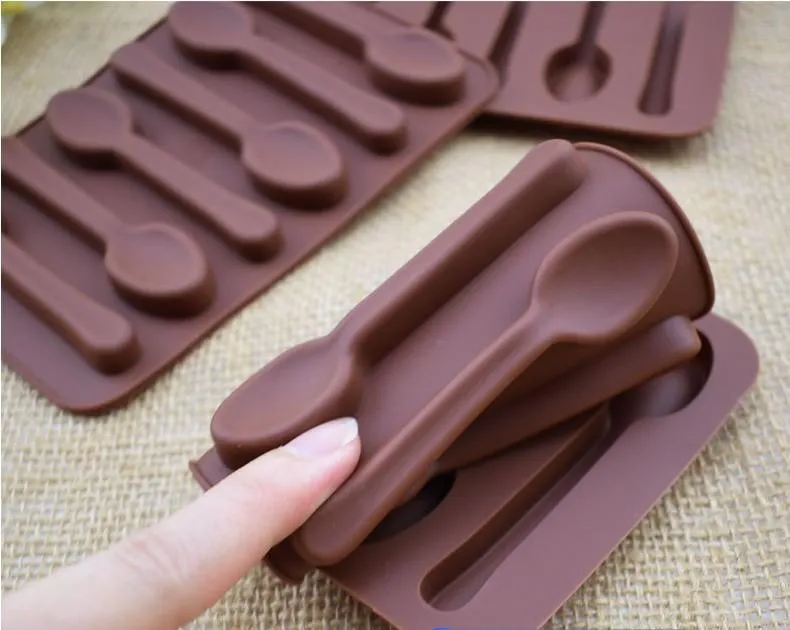 Silicone Antiadhésif Bricolage Gâteau Décoration Moule 6 Trous Cuillère  Forme Chocolat Moules Gelée Glace Cuisson 3D Bonbons Du 0,99 €