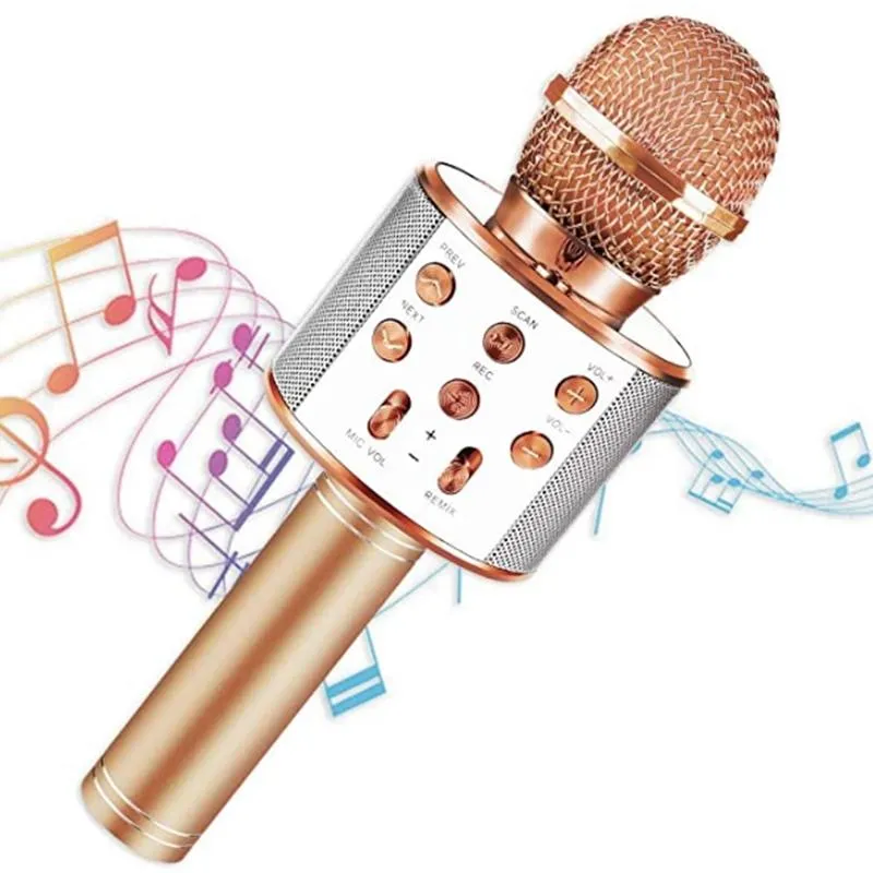 Microphone 5 en 1 sans Fil Karaoké pour Enfant, Fille Ou Garçon