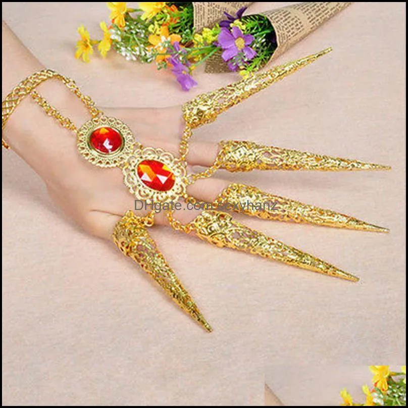 Charm Bracelets 1pc Women`s Girl`s Belly Dance Dancing Finger Thai Golden Jewelry R9JE