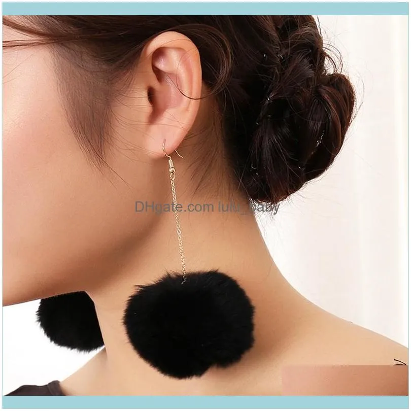 Dangle Jewelrydangle & Chandelier Long Pom Earrings Fluffy Fashion Soft Faux Fur Ball Plush Pendant Earring Jewelry Drop Delivery 2021 17V4X
