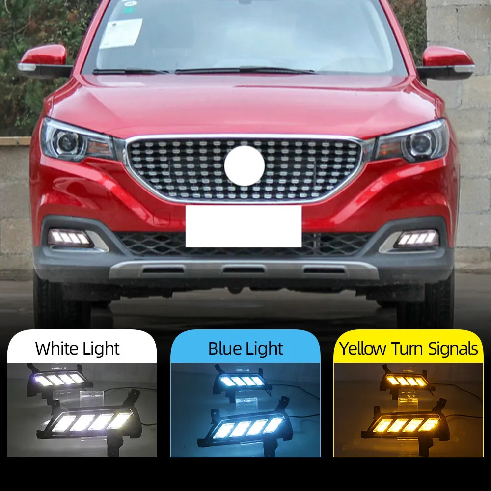 2pcs voiture LED DRL Day-temps Lights Lampes Tournage Signal pour MG ZS 2017 2018 2018 Housses de lampe à brouillard 2018