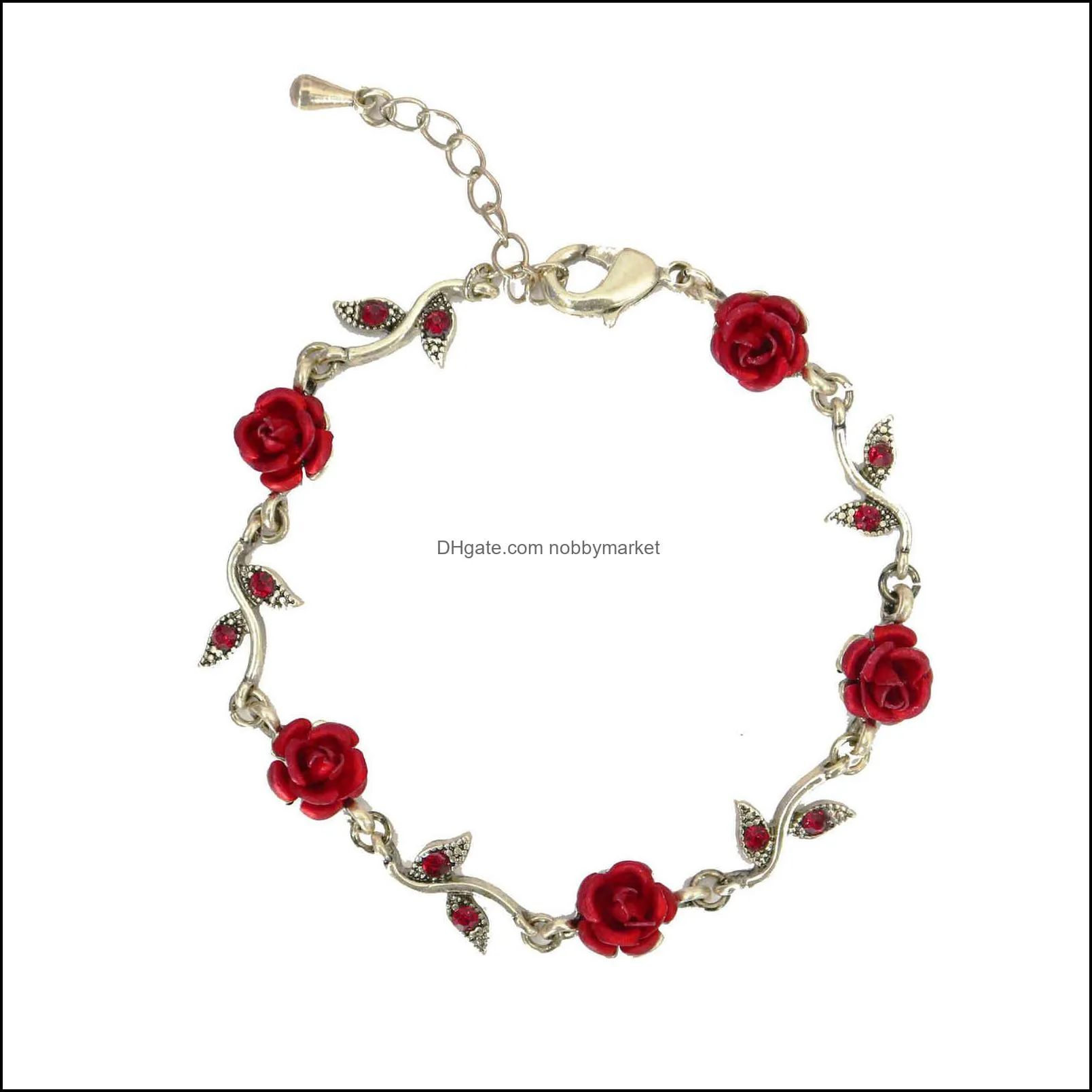 Japanese Mori girl rose temperament White Valentine`s Day gift bracelet