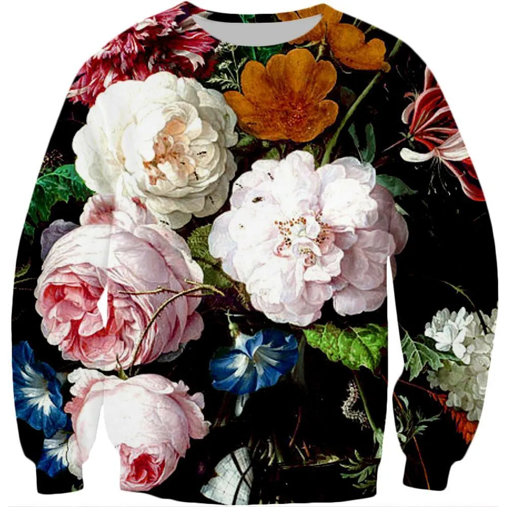 Cosmos Plstar Autumn Fashion Men Women 3D Hoodies Rose/peony Flowers Full Printed Casual Hooded Sweatshirt/zip Hoodie 201020