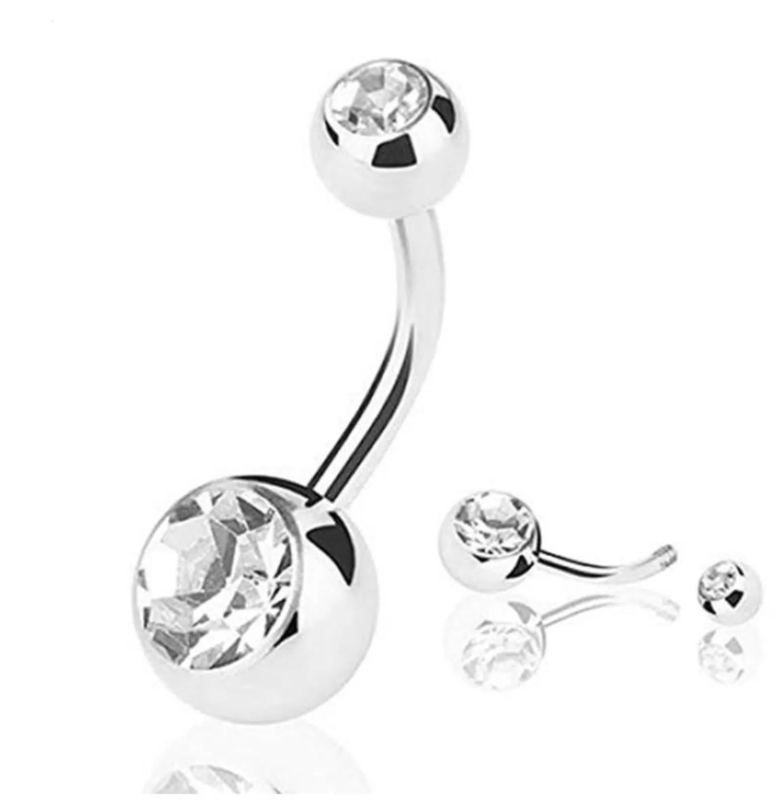 Steel belly button rings Navel Rings Crystal Rhinestone Body Piercing bars Jewlery for women`s bikini fashion Jewelry ps2014