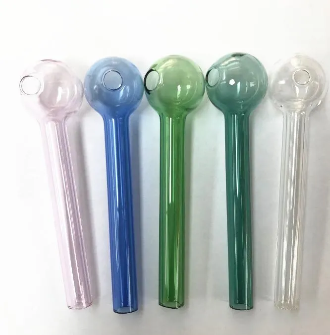 4inch 6inch Colorful Pyrex Glass Oil Burner Pipe glass tube smoking pipes tobcco herb glasss oils nails Water Hand