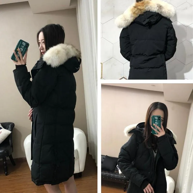 2023 Winter down jackets hoodie real wolf fur Holder women's jacket zipper Windproof and waterproof coat warm coats women outdoor parka