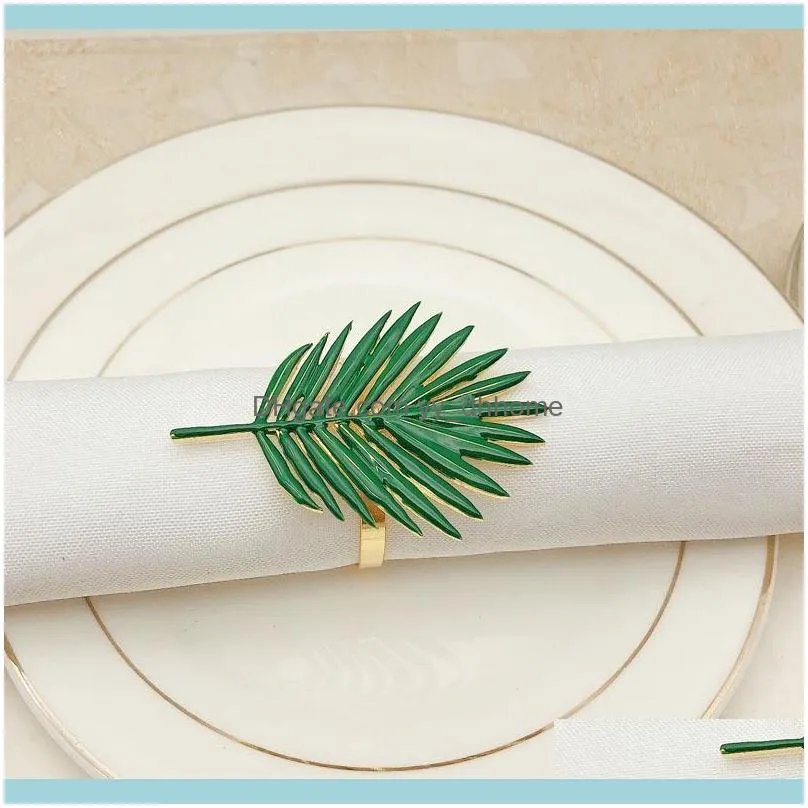 NEW-6Pcs/Lot New Napkin Ring Sunflower Leaf Napkin Circle Plant Leaf Buckle Meal Party Desktop Decoration1