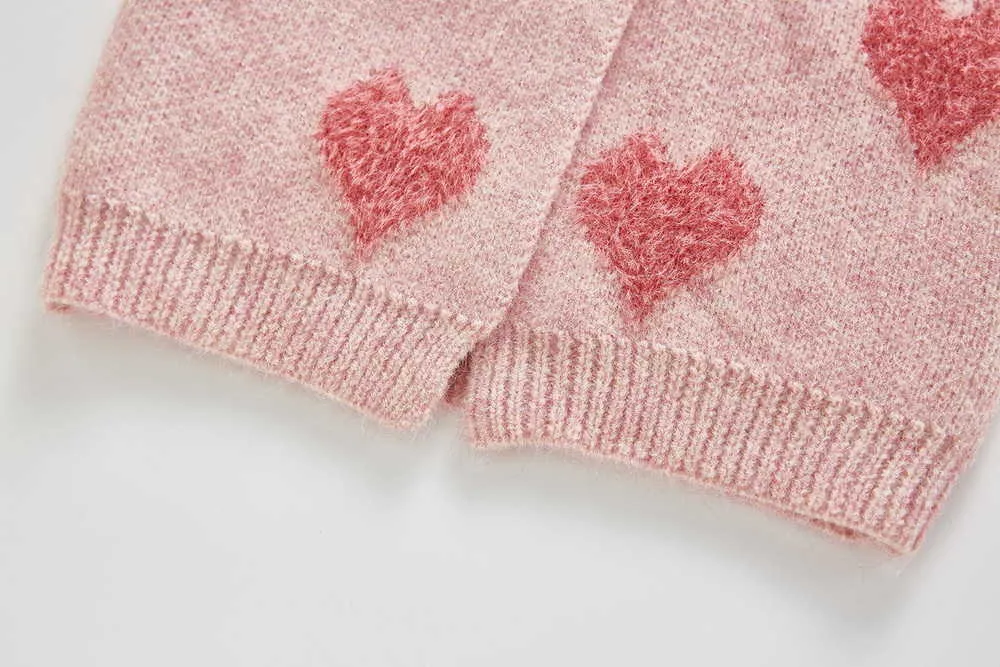 120-9-Love Heart Baby Girl Sweater Romper