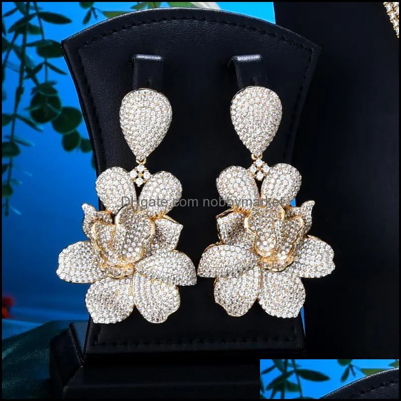 Earrings & Necklace Soramoore Disc Balls Luxury Nigerian Dubai Jewelry Sets For Women Cubic Zircon Wedding Bridal 2021