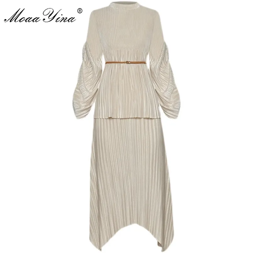 MoaaYina Fashion Designer Suit Spring Summer Women Lantern Sleeve Loose ...