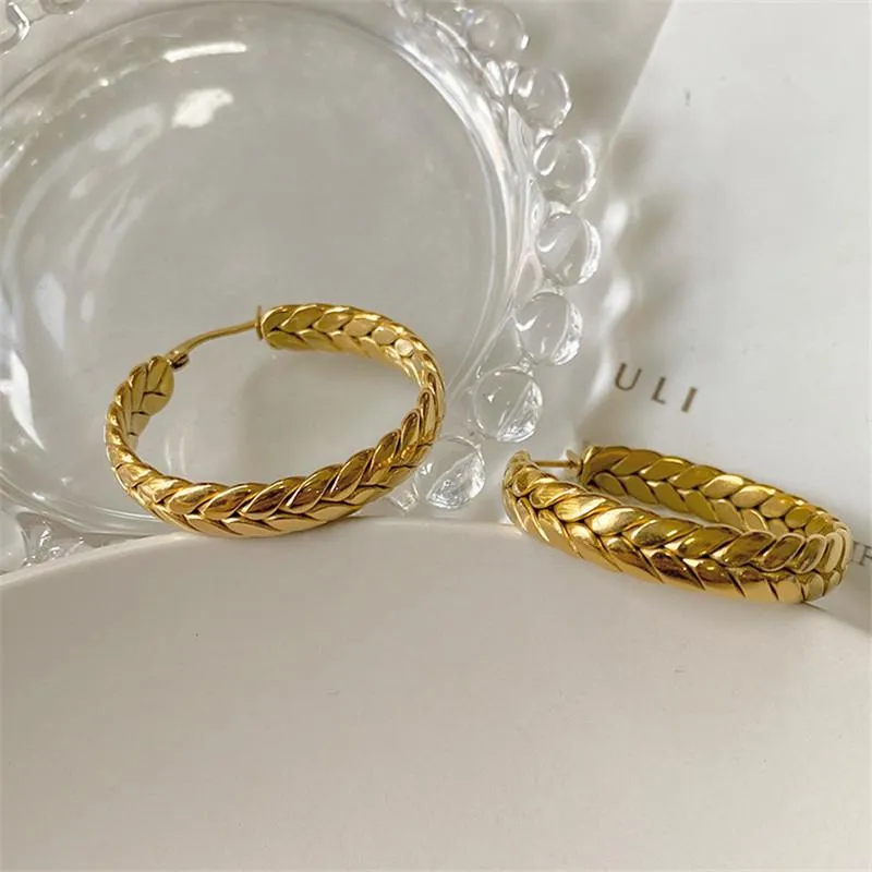 Aro huggie ouro cor chuteiro orelhas forma brincos para mulheres meninas titânio aço geométrico brinco vintage jóias presente