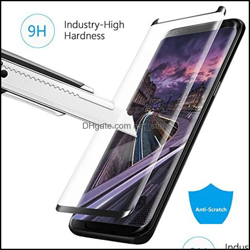 Case Friendly Tempered Glass 3D Curved Phone Screen Protector For Galaxy S9 Plus S8 Note 8 9 10 20 S10 S20 Plus S20 ultra with Retail