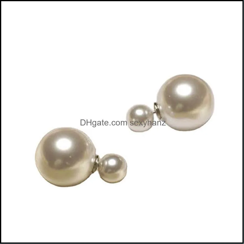 Imitation Pearl Women Ear Studs Jewellery Pure Color Korean Fashion Alloy Lady Earrings 2020 New Pattern DIY 0 6ys J2B