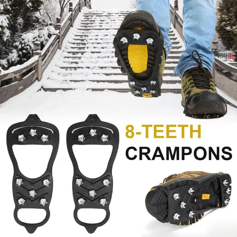 Cords, Slings And Webbing 8-Tooth Non-Slip Crampons For Snow Walking On Icy Roads Ice Surface Fall Prevention Simple Hiking Hunting