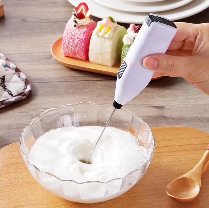 Electric Milk Frother Handheld Drink Foamer Coffee Mixer Egg Beater Double  Whisk