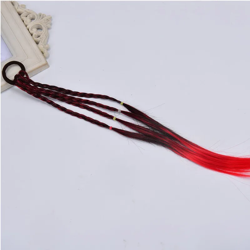 Tjejer elastiska gummiband tillbehör peruk hästsvans rep barn flätat rep huvudess hår flapper