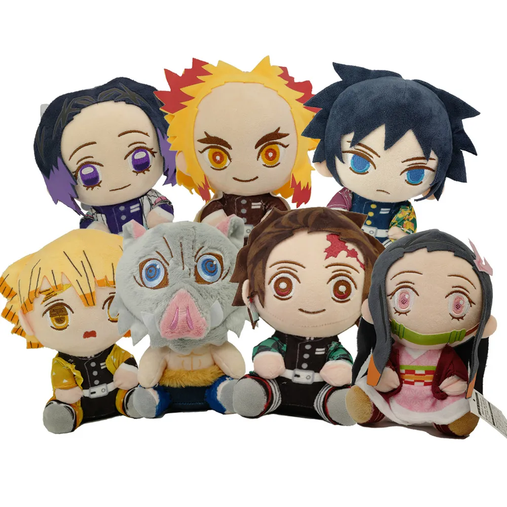 Desenhos Animados Demon Slayer Brinquedos De Pelúcia Kawaii Tanjirou  Agatsuma Zenitsu Kamado Nezuko Recheado Bonecas De $25,98