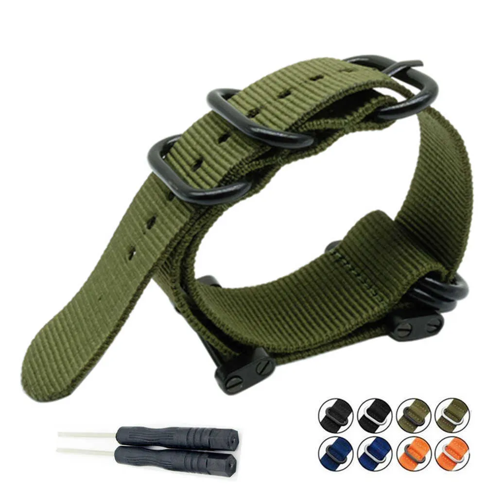 Per il core Suunto per Nota G10 militare Zulu Heavy Duty Duty 5 ad anello in nylon subacqueo orologio cinturino Braccialetto Adattatori Kit e strumento H0915