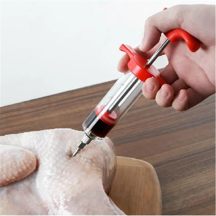 Cocina de venta caliente Barbacoa salsa salsa de salsa jeringa Turquía aguja barbacoa herramientas de cocina herramientas
