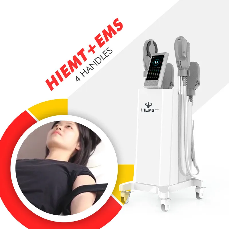 Système de refroidissement par air à 4 poignées Body Sculpting machine de fitness hiemt ems renforcement musculaire / hiems emt massage de la hanche entraîneur musculaire fessier stimulation musculaire électrique