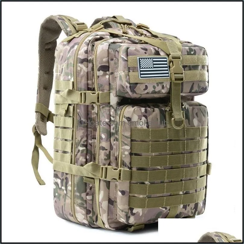 Outdoor Bags 900D Camouflage Military Tactical Bag Mens Backpack Molle Army Bug Out Waterproof Camping Hunting Trekking Hiking