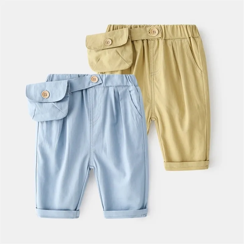 Summer Design Casual 2 3 4 5 6 7 8 10 anni Infant Sport Tasca grande Elastico All Match Pantaloncini di cotone per bambini Neonati maschi 210701