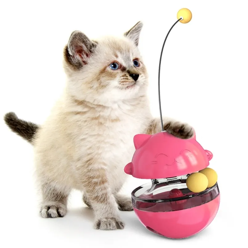 Jouet de chat fuite balle auto-jouant gobelet balançoire jouet puzzle fuite interactive distribution de nourriture accessoires pour chats produits pour animaux de compagnie 211122