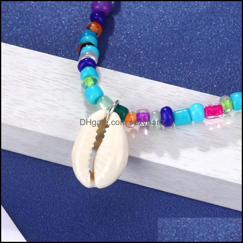 Anklets EN 2021 Boho Simple Mix Beads For Women Summer Beach Foot Jewelry Fashion Shell Ankle Bracelets On The Leg