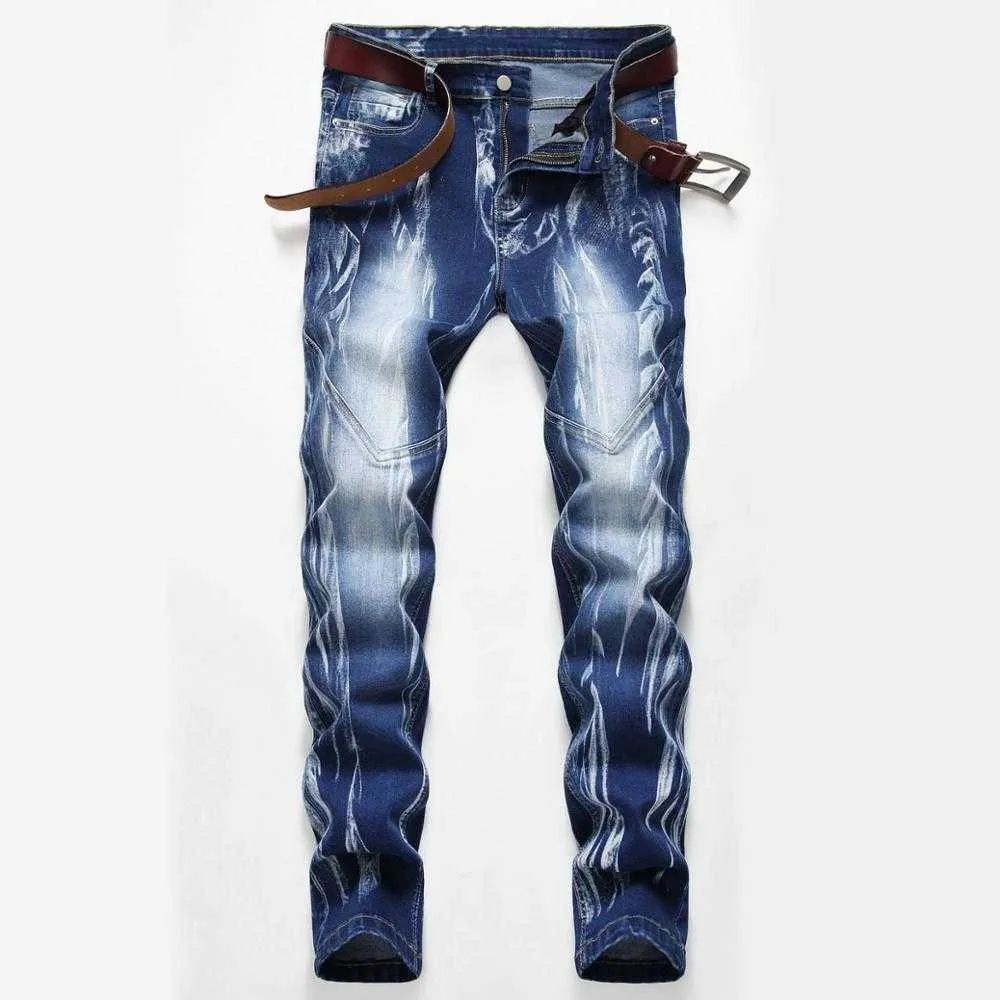 Vintage Snow Washed Patchwork Mens Straight Fashion Nova Men Jeans Plus  Size, Slim Fit, White Cotton, Elastic Waistband Style 210622 From Lu04,  $25.43