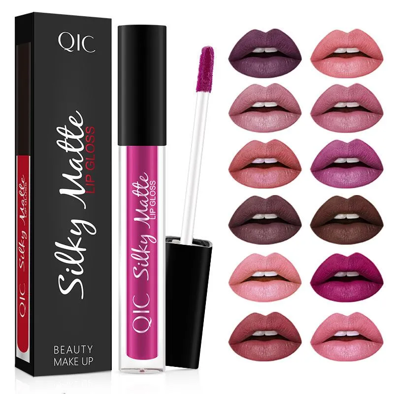 Lip Gloss Matte Lipstick Makeup 24 uur langdurig naakt rood gepigmenteerd vloeibare waterdichte geen droogcosmetica