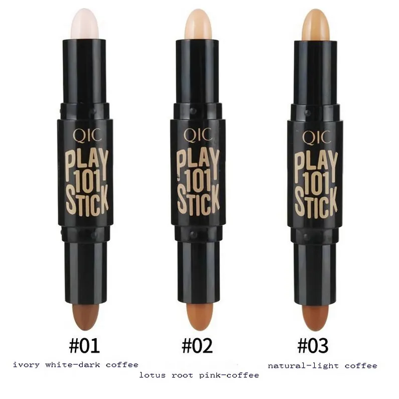 QIC Highlighter Contorno Stick Play 101 Stick Contour Bar مقاومة للماء مكياج مخفي القلم الوجه