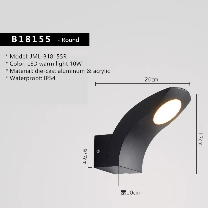 JML Outdoor Wall Lamps Modern Front Porch Wall Lamp Cylindrical Outdoor