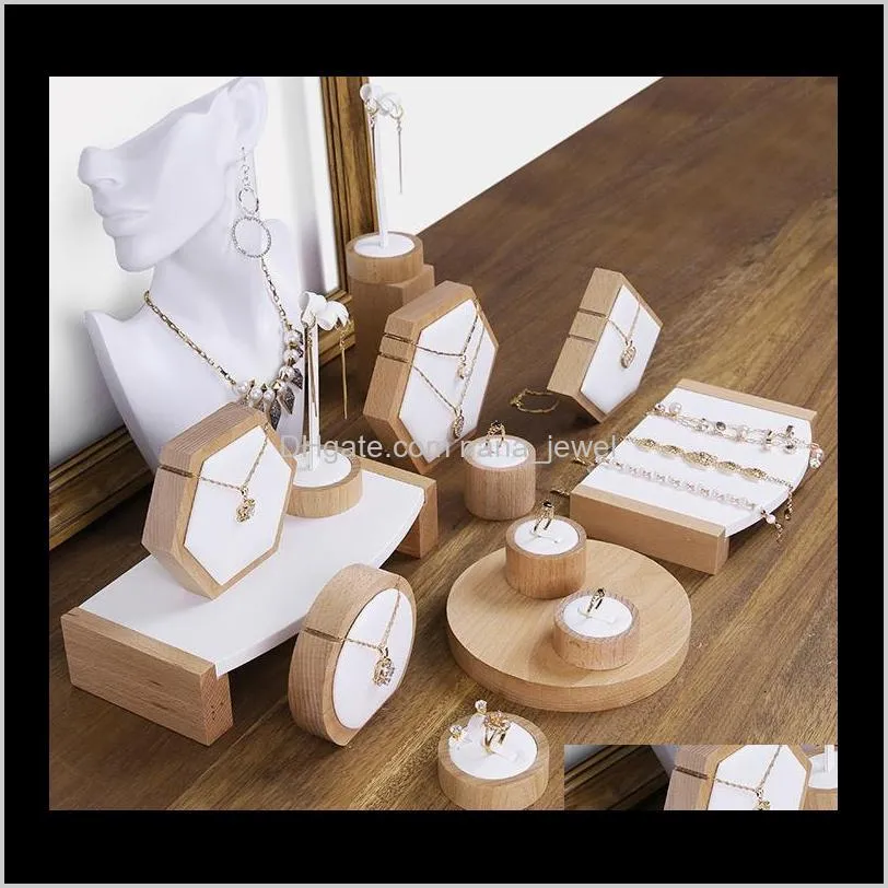 luxury wood jewelry display stand jewellery displays boutique counter trade show showcase exhibitor ring earring necklace bracelet