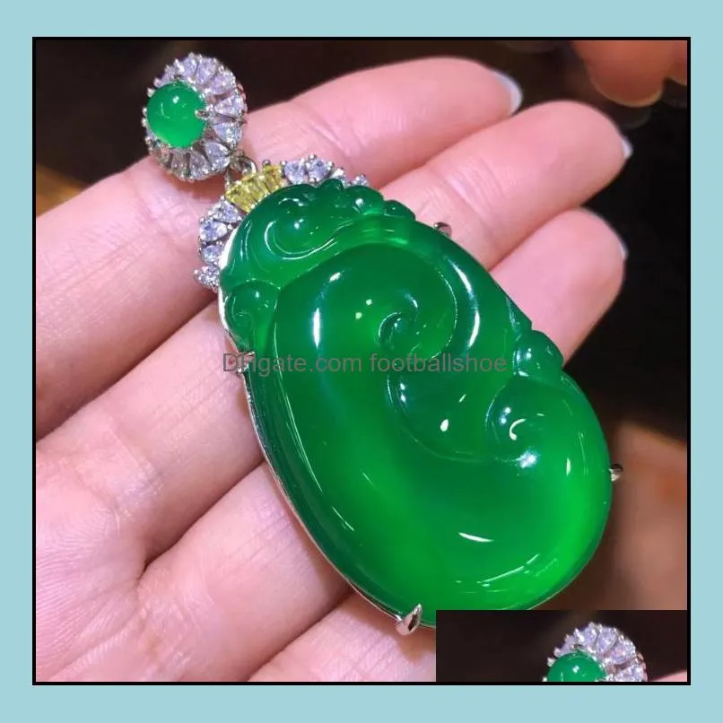 Emperor Green Chalcedony Wishful Charms Necklace Fashion Men and Women