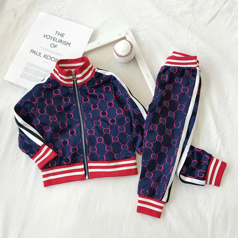 Kids Boys Girls Casual Sports Wear Track Suit Jacket Coat with