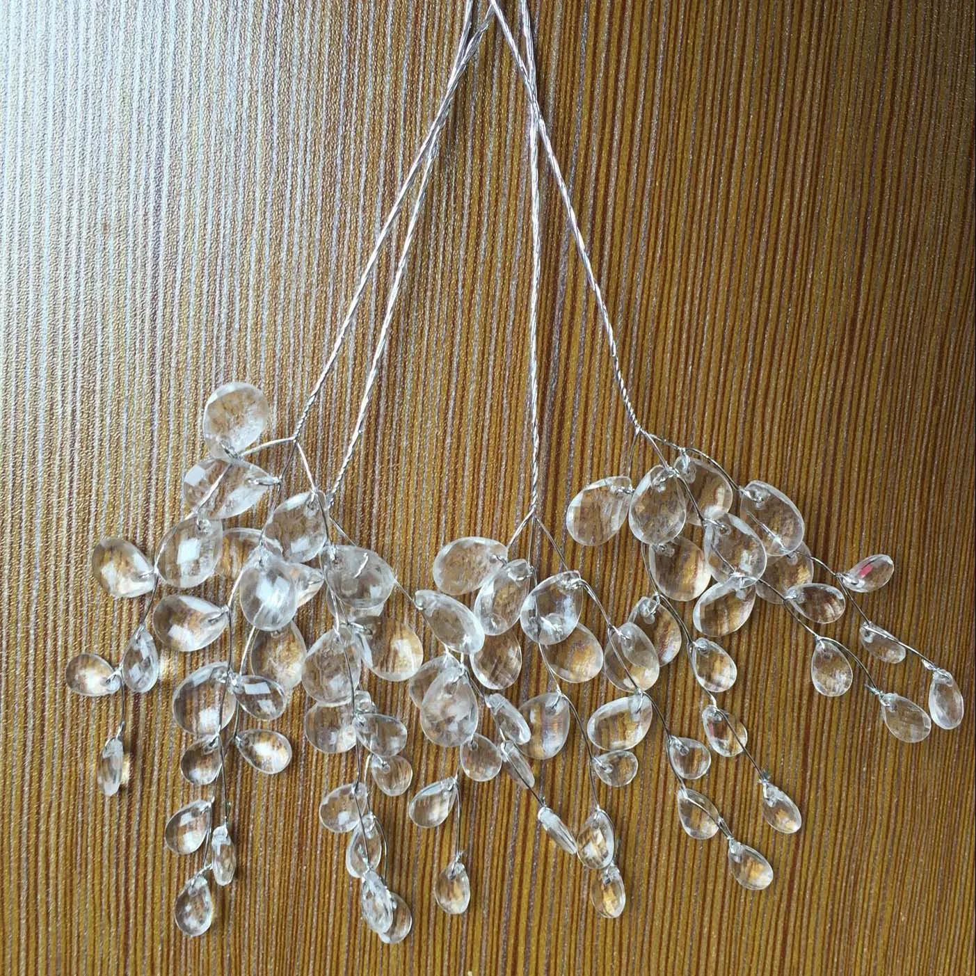 50 pcs/lot cristal guirlande bouquets élégant Bombonieres mariée perles accessoires faveur de mariage larme bijoux cristaux transparents fleurs Spray artisanat 7 couleurs