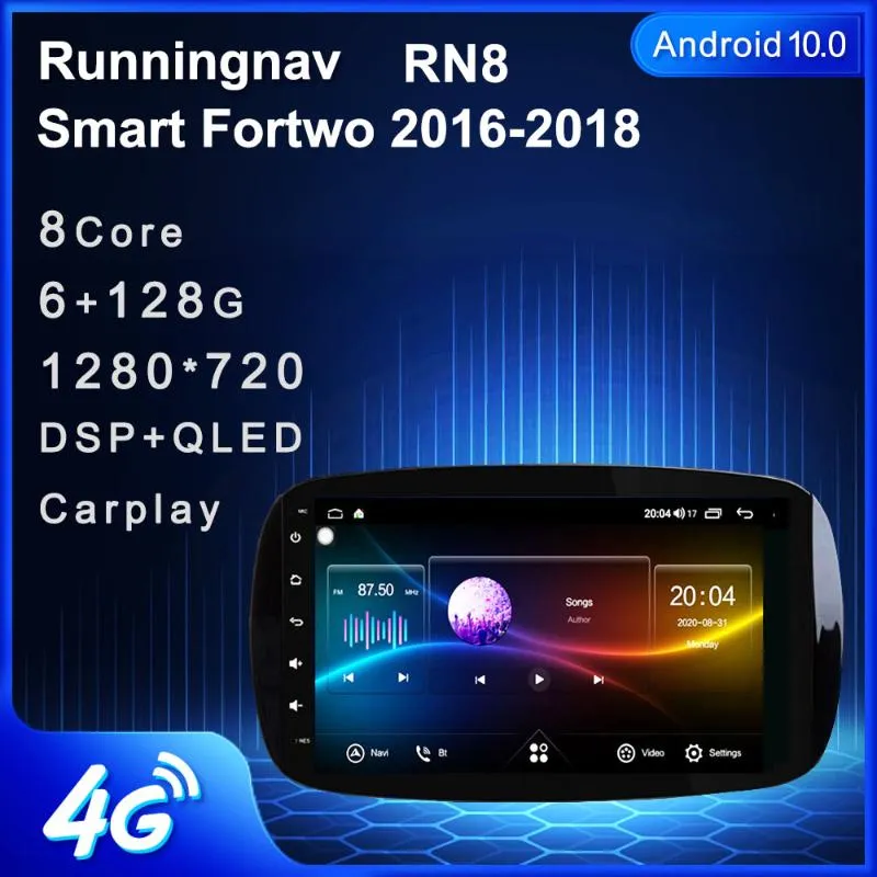 Oyuncu 4G LTE Android 10 1 Fit Akıllı Fortwo 2021 Multimedya Stereo Araba DVD Gezinme GPS Radio176b