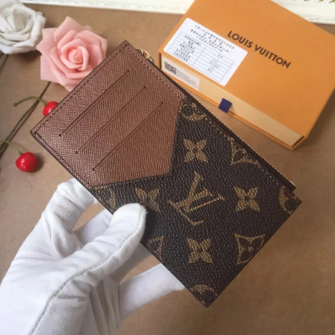 Louis Vuitton Top Qualité Porte-cartes Portefeuilles Porte-clés  Porte-monnaie Luxurys Designers Titulaires Sac à main Hommes Pièce de Femme  Coin