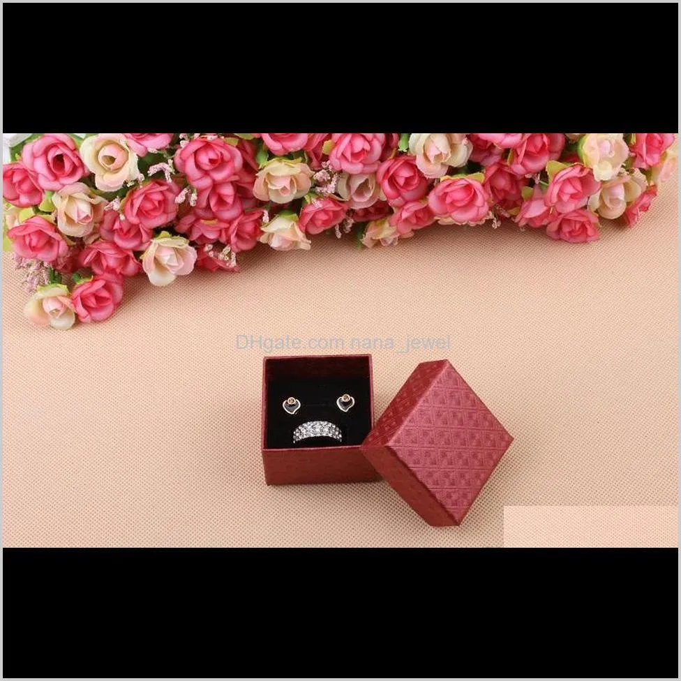 china factory spot beautiful new style jewelry packing box 5x5 earring ring jewelry box four colors mixed order